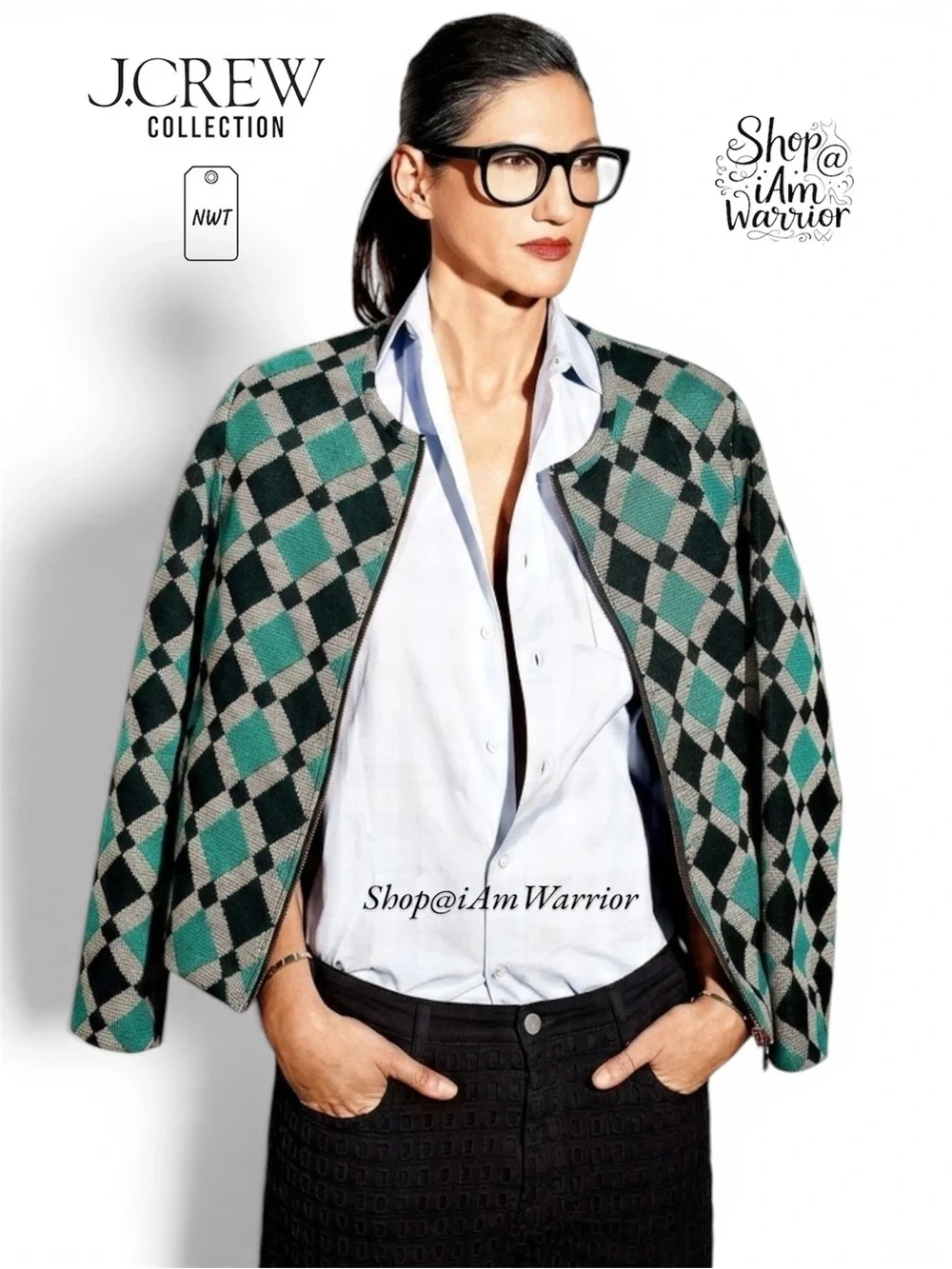 J.Crew Collection NWT Moroccan Tile Jacquard Zip Boxy Jacket *shop@iamwarrior